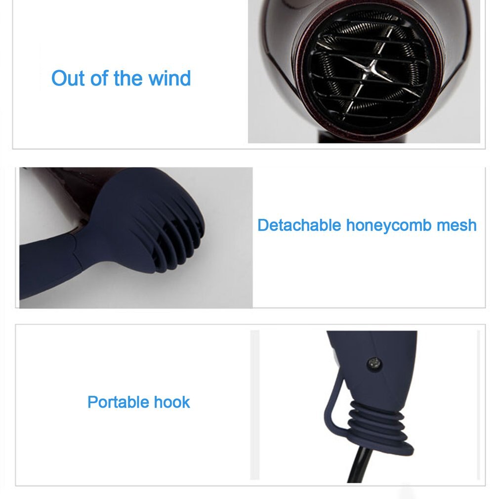 GW-555 1500W Mini Portable Hair Dryer Folding Foldable Low Power School Students Air Blower Compact Traveller Blower