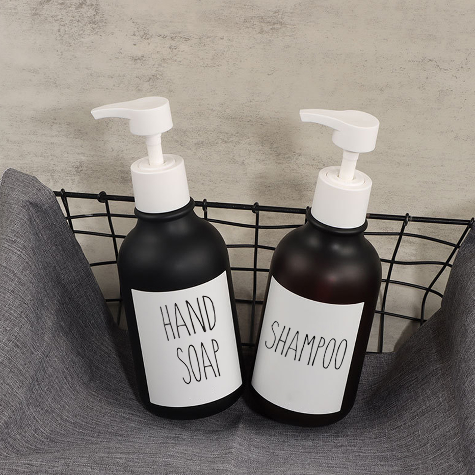 Shampoo Bottle Label Set Bathroom Soap Conditioner Body Wash Labels Soap Dispenser Detachable Waterproof Sticker Set