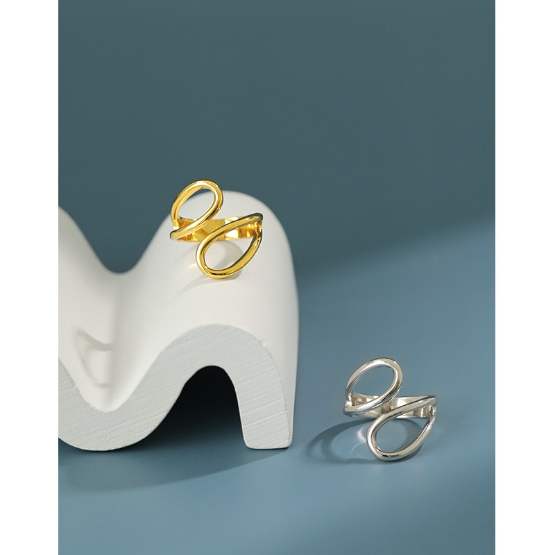 Korean Style S925 Sterling Silver Ring Sense Cross Cutout -Shaped Ring Female All-Match Ring Bulk Purchase