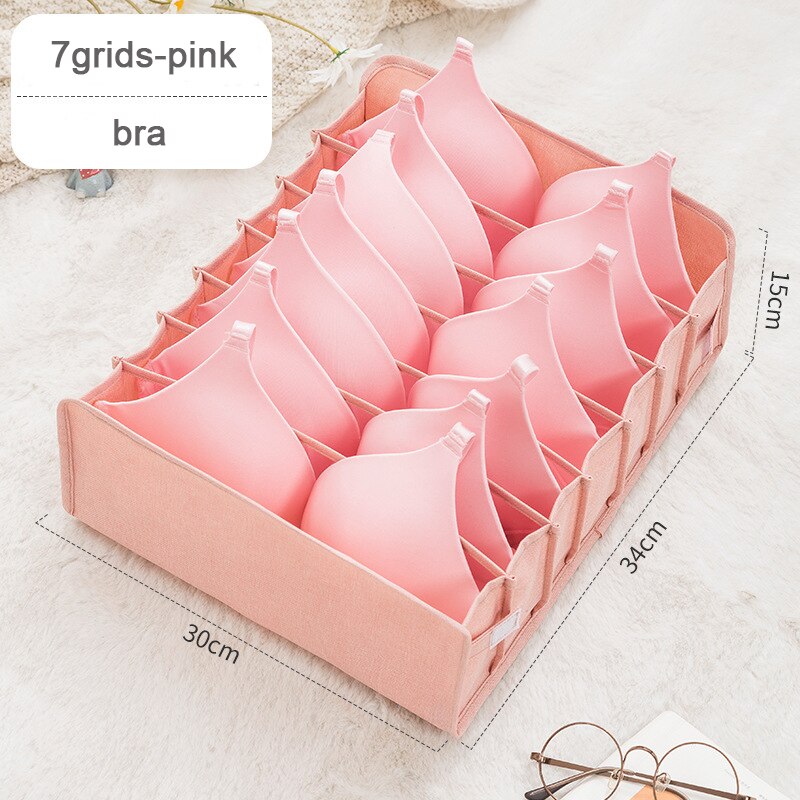 Wandschrank organizer für socken hause getrennt unterwäsche lagerung Kasten 7 Gitter Jeans bh veranstalter faltbare schublade organizer Schlafsaal: Grau