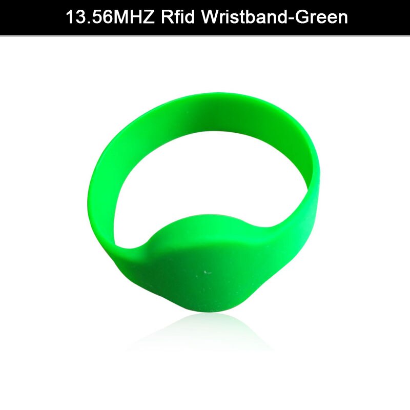 13.56 mhz  mf1108 (s50 kompatibel) iso 14443a rfid vandtæt smart silikone armbånd armbånd: Mulighed 2- grøn