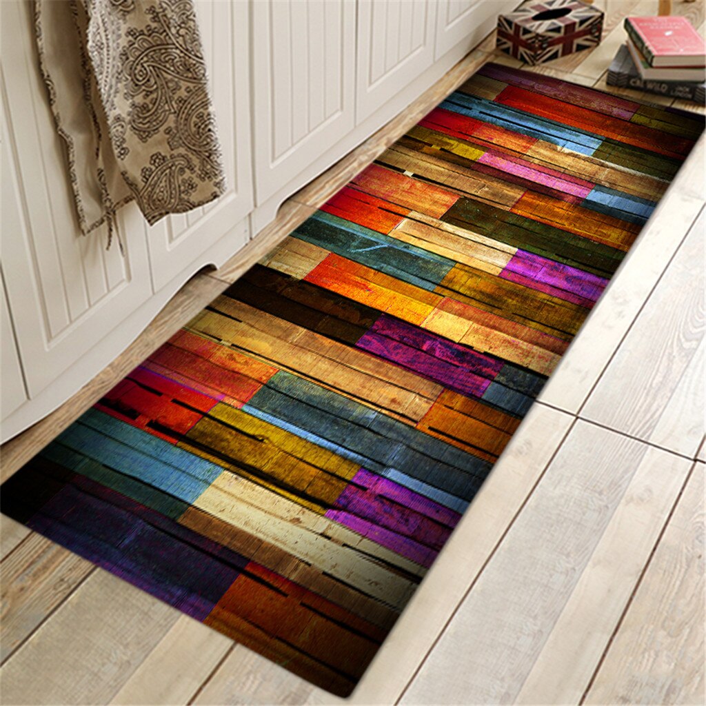 40 x 120 cm tæppe gang dørmåtte forhindrer glidende tæppe absorbere vand køkkenmåtte badeværelse tilbehør produkter festival gulvtæppe: D