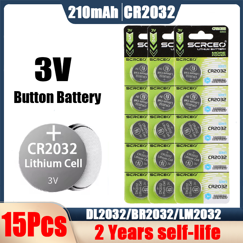 5-100 pces cr2032 cr 2032 botão bateria 3v 210mah bateria de lítio para relógio brinquedo calculadora carro controle remoto célula tipo moeda: Dourado