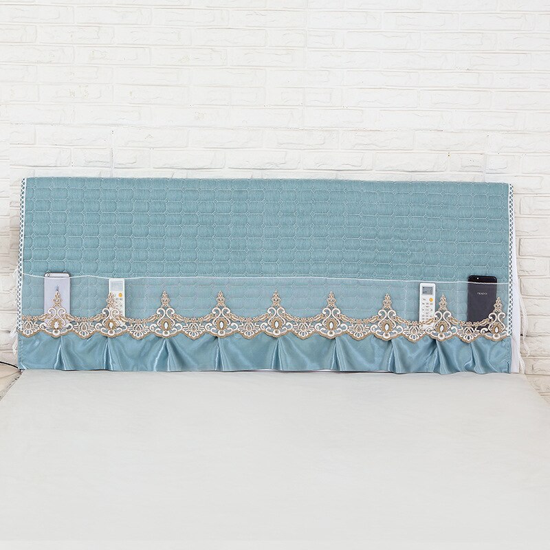 Effen leren bed met dikke, heldere hoofdsteun, kanten hoofdbordhoes voor bedovertrek maat 120/150/180/200/220 x 60cm