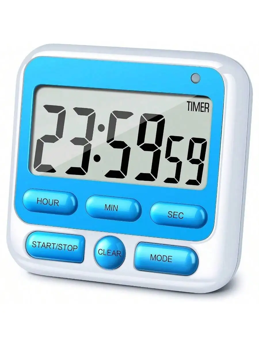 Digital Kitchen Timer with Mute/Loud Alarm Switch ON/Off Switch, 24 Hour Clock & Alarm, Memory Function Count Up Count Dow: green
