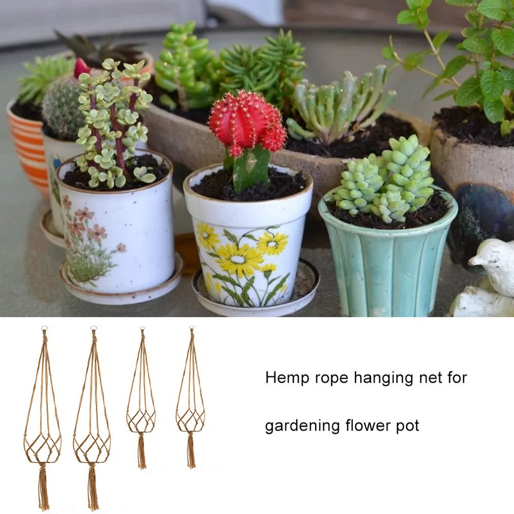 Macrame Rope Plant Hanger Basket Flower Pot Hangin... – Grandado