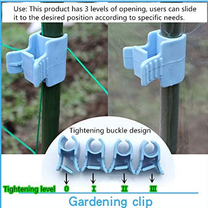 Klemmen voor kasfolie rij afdekking net hoepelklemmen vorstdeken voor 16mm/0.62 inch plantenstokken ((12 stuks)