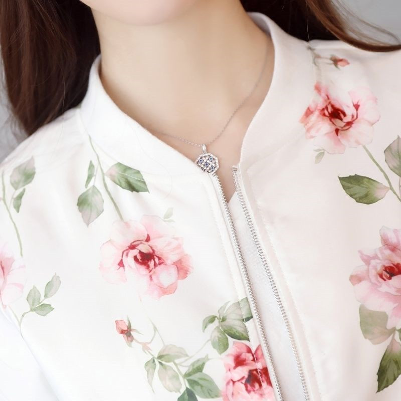 Blouson imprimé Bomber pour femme, à manches longues, manteaux simples, fins et fins, taille Plue, nouvelle été