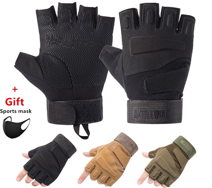 Gants tactiques pour hommes, moto demi-doigt, pilote de soldat spécial, protection des fans de l'armée Black Hawk, haute quantité