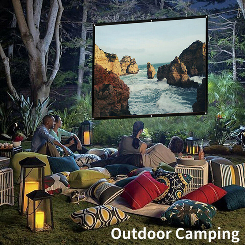 Portable Foldable Projector Screen 16:9 HD Outdoor Indoor Home Cinema Theater 3D Movie DOM668