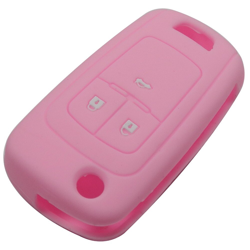 Funda de silicona para la llave del coche con control remoto billechave para Chevrolet Cruze Holder 3 botones de goma Flip Protector de llave plegable