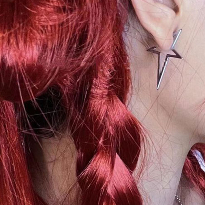 Pendiente de estrella grande Punk Harajuku para mujer, pendiente con pentagrama de Metal alienígena ahuecado Irregular, joyería Y2K de tendencia para chica guay,