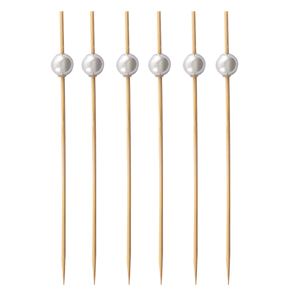 100 kpl 12 cm cocktailtikut kertakäyttöiset käsintehdyt pyöreät helmet juhlatarvikkeet hedelmät hammastikkuja alkupalat hedelmille