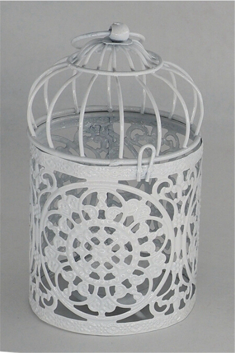 Lantern Hollow Hanging Bird Cage Candle Holder Candlestick Lantern Classic Wedding Decor: D
