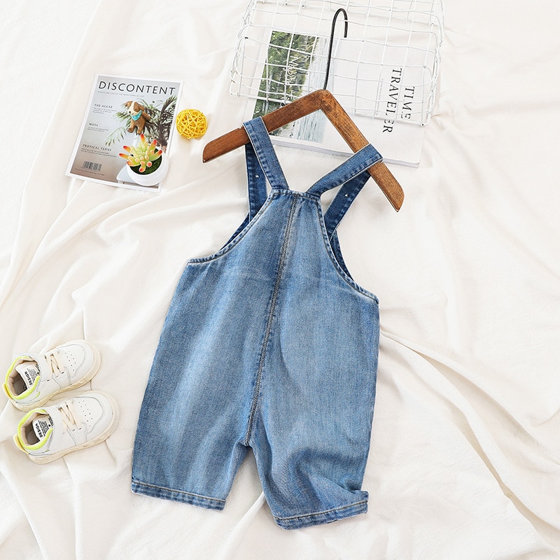 1 2 3 4 Y freundlicher Jungen Kurze Denim Overall Sommer Neue Baby Beiläufige verlieren Kurze Overall Baby Junge Hosenträger kurze Hose