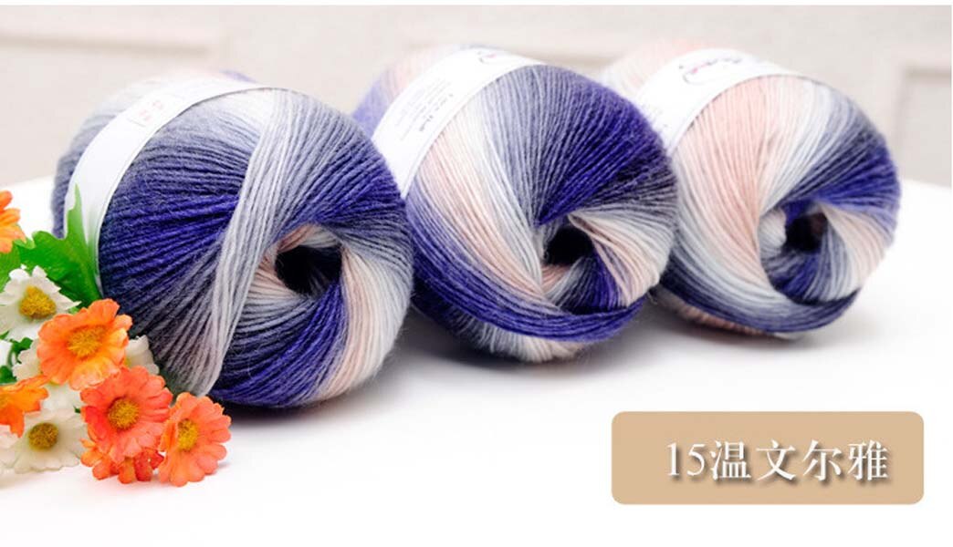 Regnbue 100g bolde garn baby strikning super blød uld tråd chunky strikket håndværk bulky hånd sweater hæklet: 15