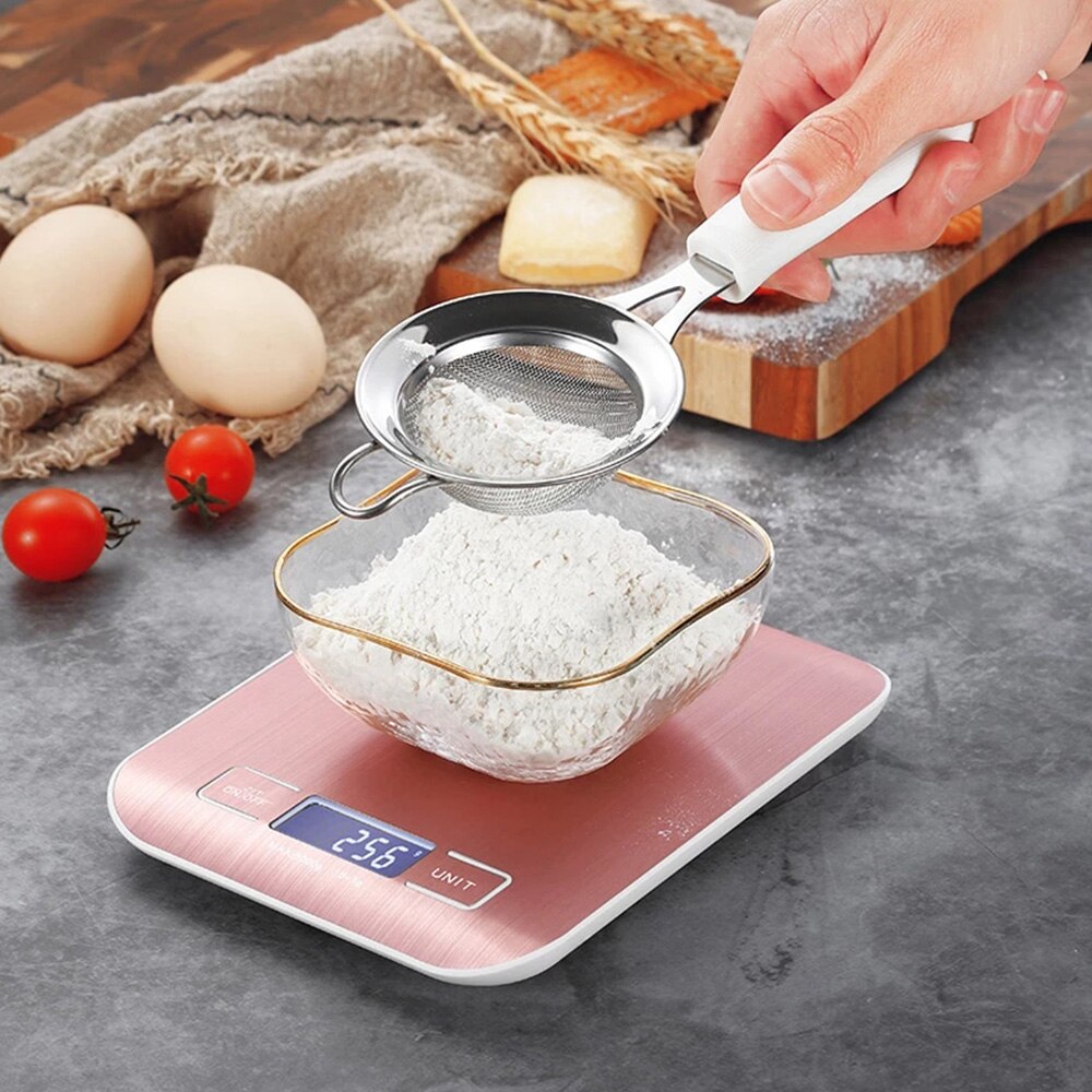 Báscula Digital de cocina para el hogar, balanza electrónica de acero inoxidable, herramientas de medición de peso g/kg/lb/oz/ml