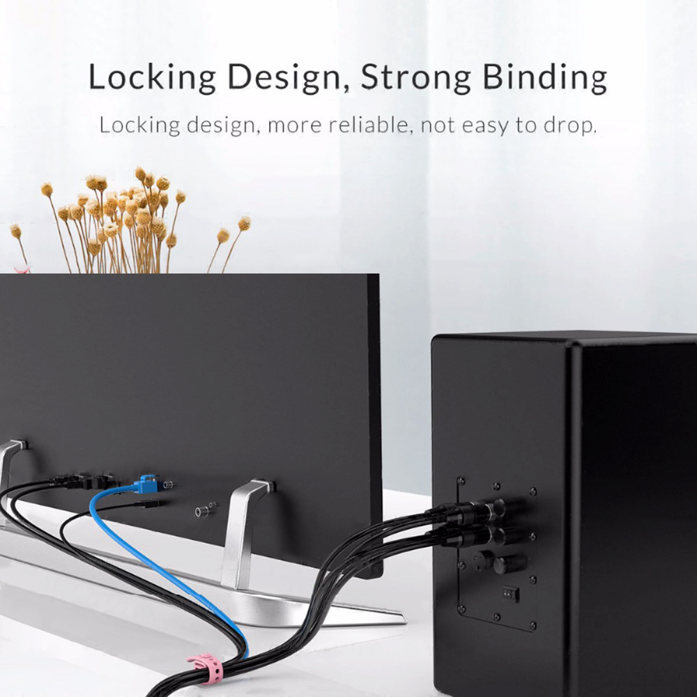 Cable Winder Cord Clip USB Wire Strap Ties 4 Holes Silicone Tie Earphone Cable Protectors Wire Wrapped Cord Line Cable Organizer