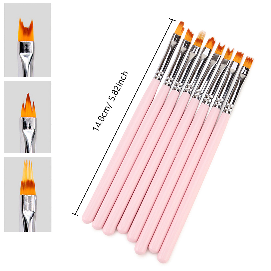 Pinceles para decoración de uñas, diseños de puntas de uñas, pintura, dibujo, tallado, punteado, delineador de abanico, bolígrafo de esmalte de Gel acrílico, herramientas de manicura: Caqui oscuro