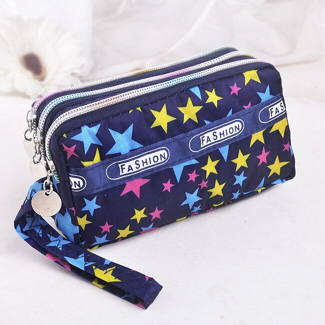 Zipper Dame Geldbörsen Frauen Brieftasche Leinwand Stoff Geldbeutel Floral Herz Geldbörse Armband Handtasche Mädchen Brieftaschen Burse Taschen