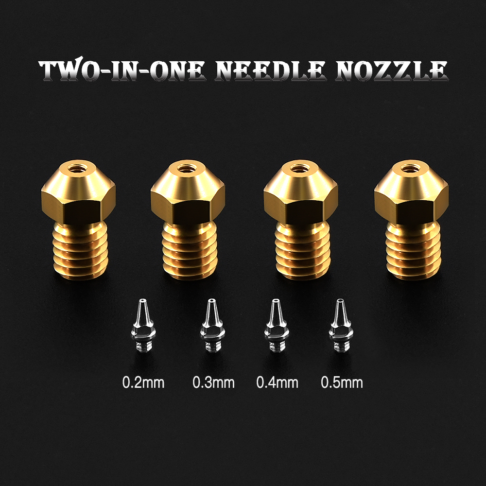 Części do drukarek 3D zestaw końcówek aerografu M6 V5 V6 0.2/0.3/0.4/0.5mm wymienne końcówki ze stali nierdzewnej do E3D V6 Hotend 1.75mm