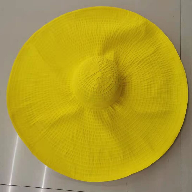 Chapeau en tissu à Large bord de 70CM pour femmes, surdimensionné et pliable, idéal pour la plage ou les voyages, à la: 3