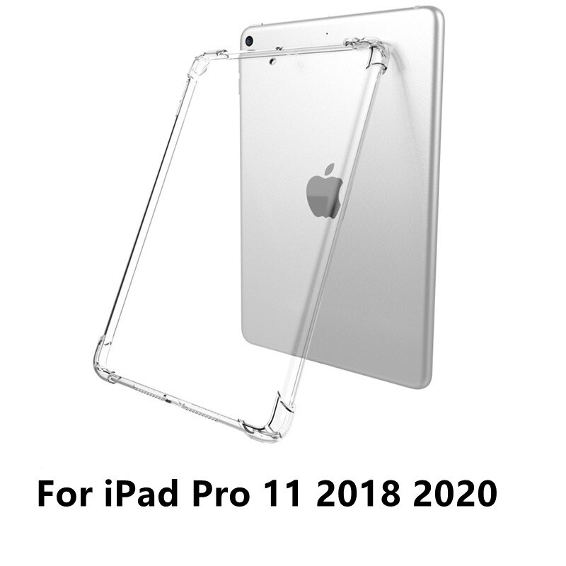 Przezroczysty pokrowiec na iPad 9.7 2017 2018 Air 2 Air 1 TPU silikonowy, odporny na wstrząsy pokrowiec na iPad 10.2 2019 Air 10.5 Pro 11 Mini 3/4/5: Pro 11 2020 2018