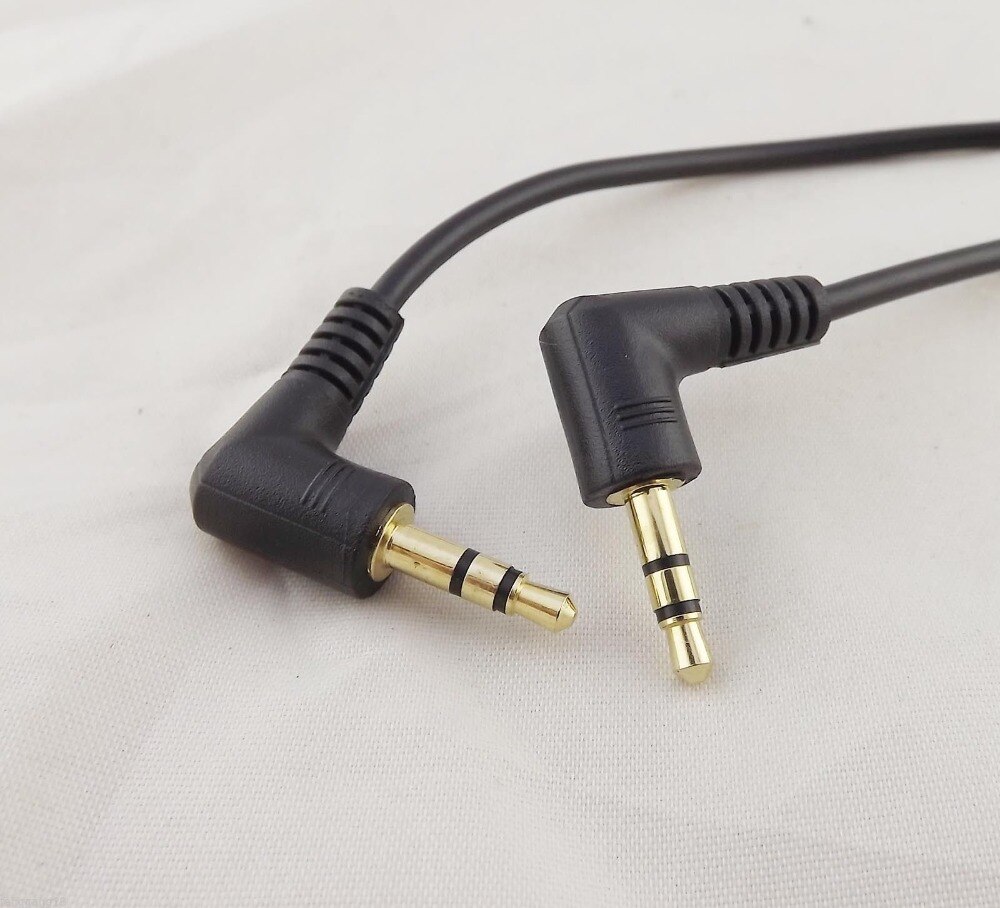 1 stuks Gold 3.5mm 1/8 "Male Haakse Naar Mannelijke Rechts Stereo AUX Audio Kabel 15cm 10cm