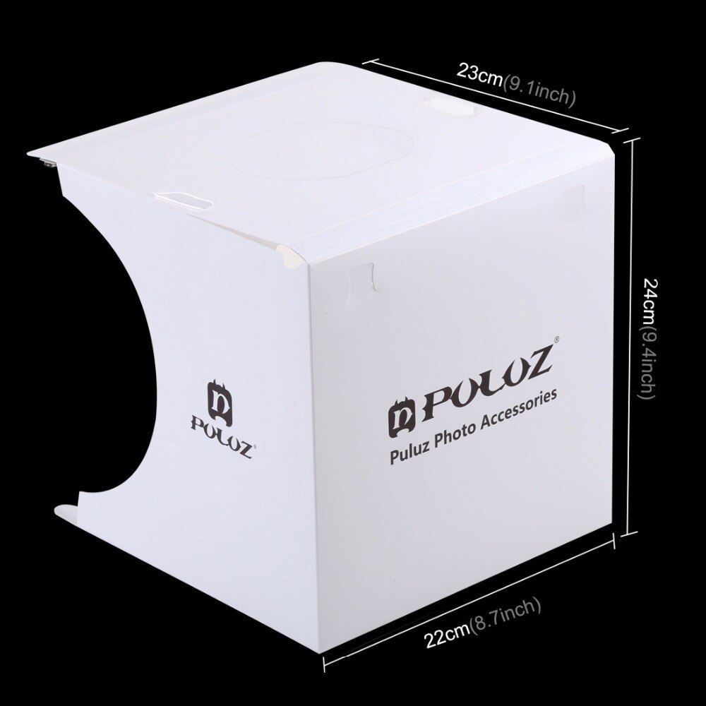 PULUZ Mini estudio fotográfico 20 cm luz plegable foto tienda blanco portátil iluminación estudio fotografía caja 6 colores Fondo foto caja