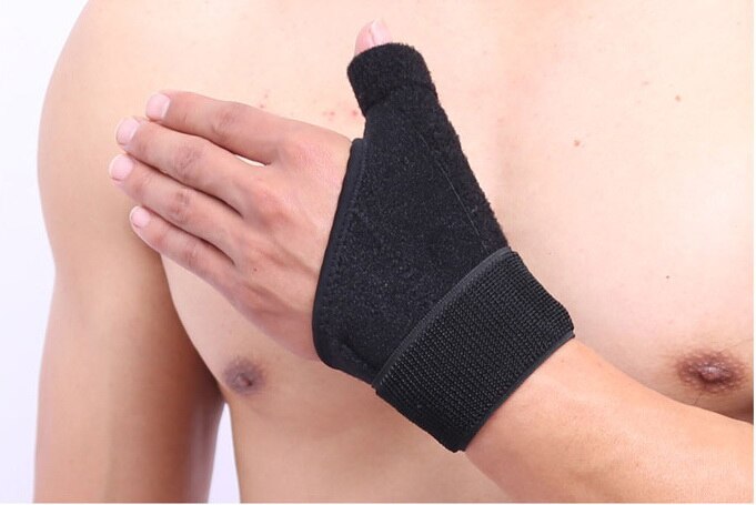 AOLIKES – protection contre les entorses du pouce, enveloppe de Support de poignet, gaine tendineuse, Fracture fixe, souris, Correction des doigts, sécurité sportive, 1 pièces: black / right hand