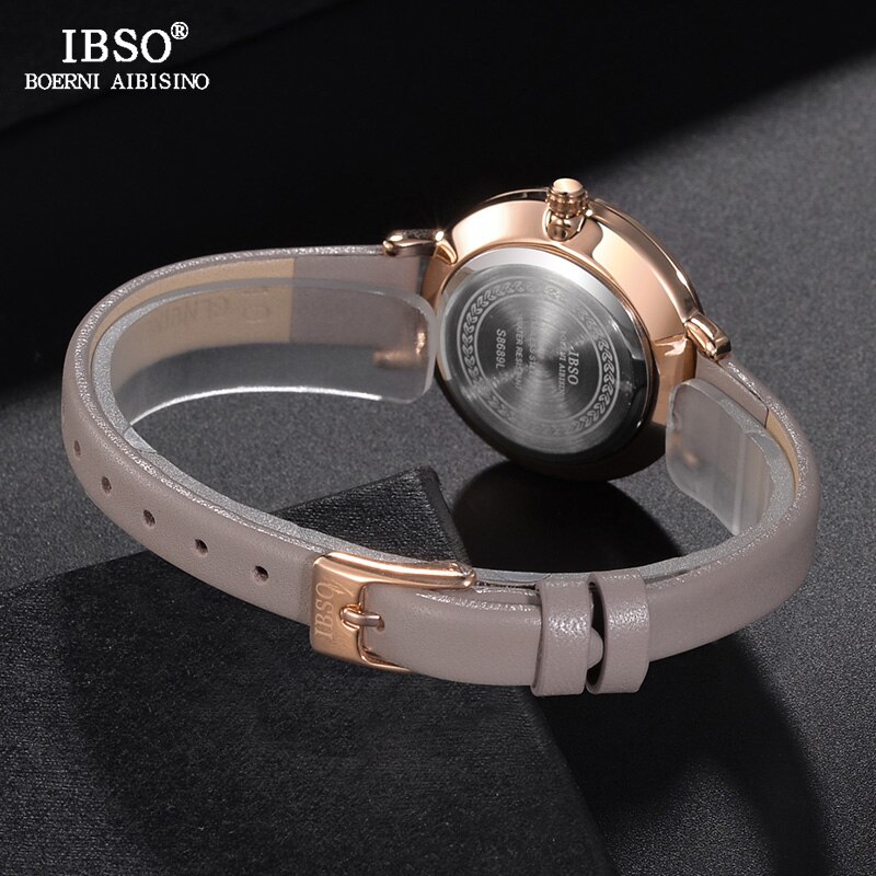 IBSO Brand Luxury Ladies Quartz Watch Leather Strap Montre Femme Women Wrist Watches Relogio Feminino Female Clock