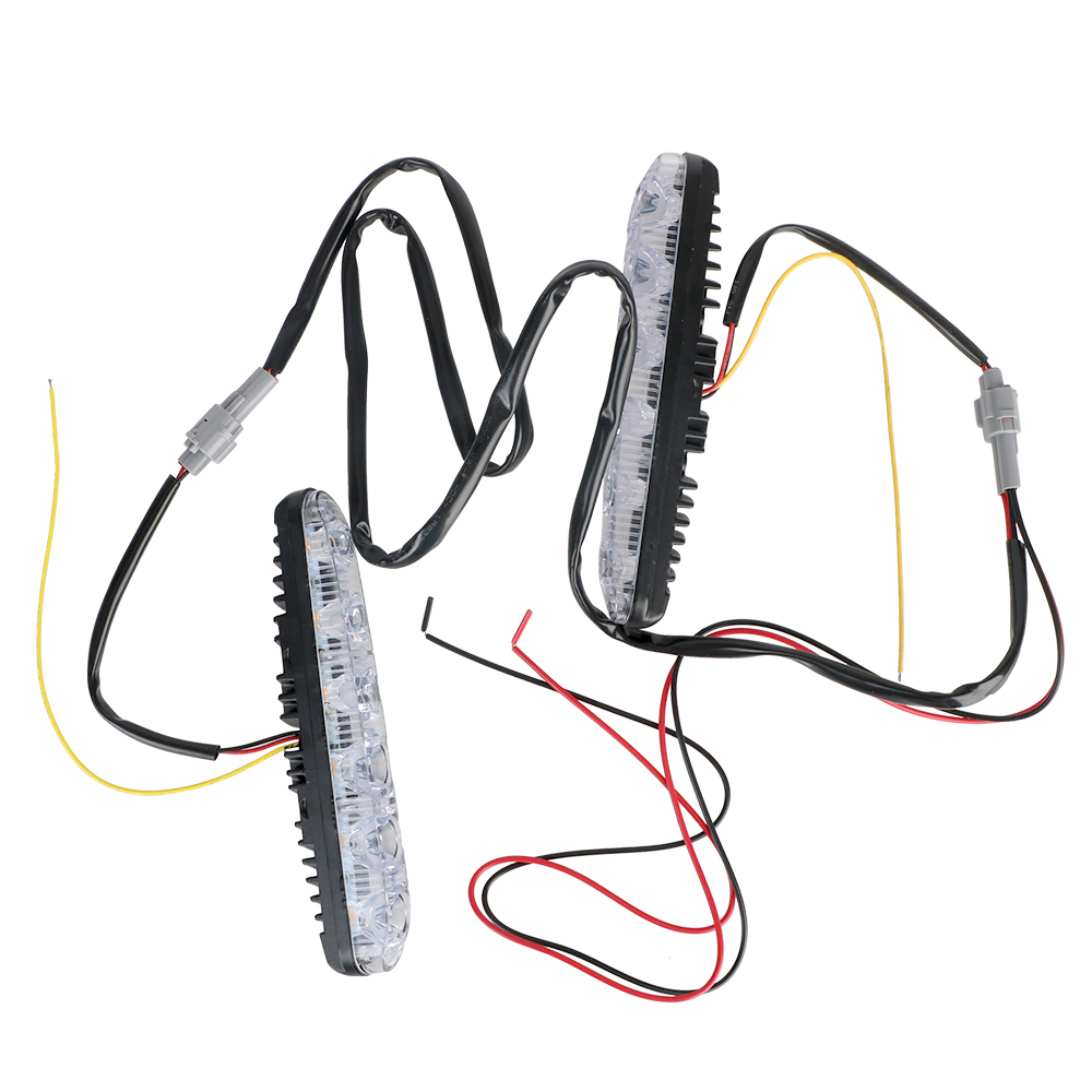 1 paire universelle lumière du jour style de voiture étanche DRL voiture diurne lumière LED clignotants indicateurs Auto feux de jour