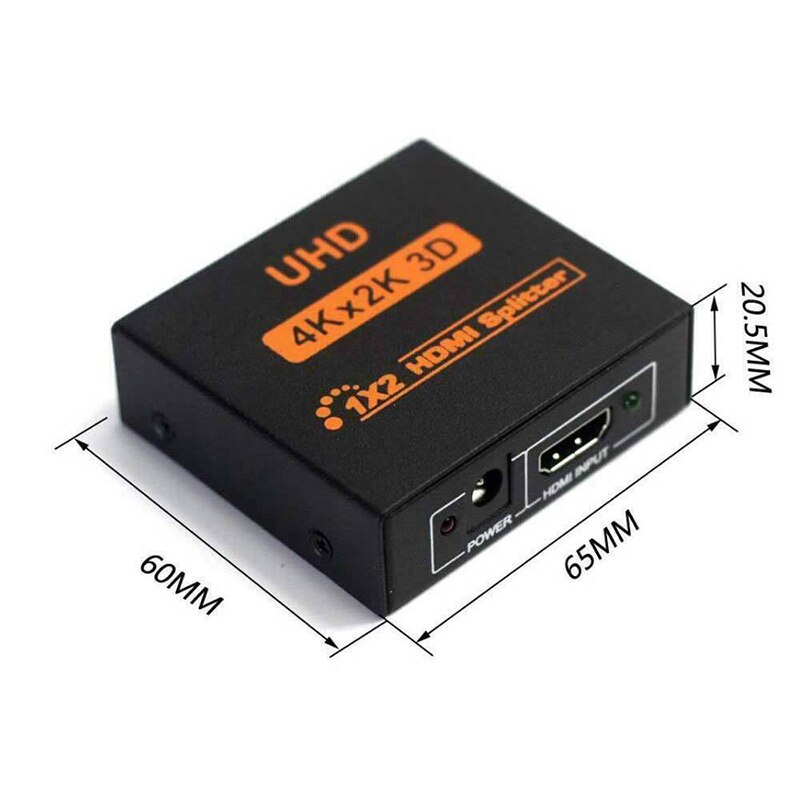 1080P 4K*2K 3D HDMI-compatible Video Switch Switcher HDMI-compatible 1.4b Splitter Power Signal Amplifie 1In 2 Out Port Box Hub