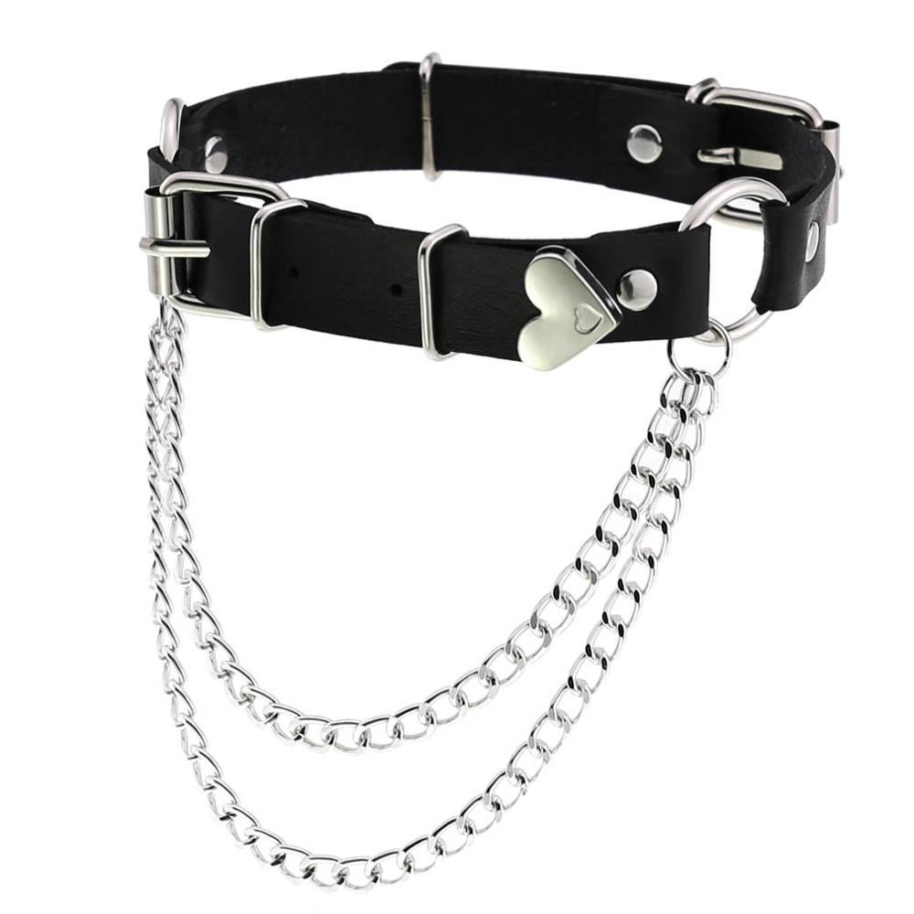 Perzik Hart Choker Ketting Goth Kleding Harajuku Ketting Punk Gothic Kwastje Hals Ketting Sieraden Voor Vrouwen Valentijnsdag