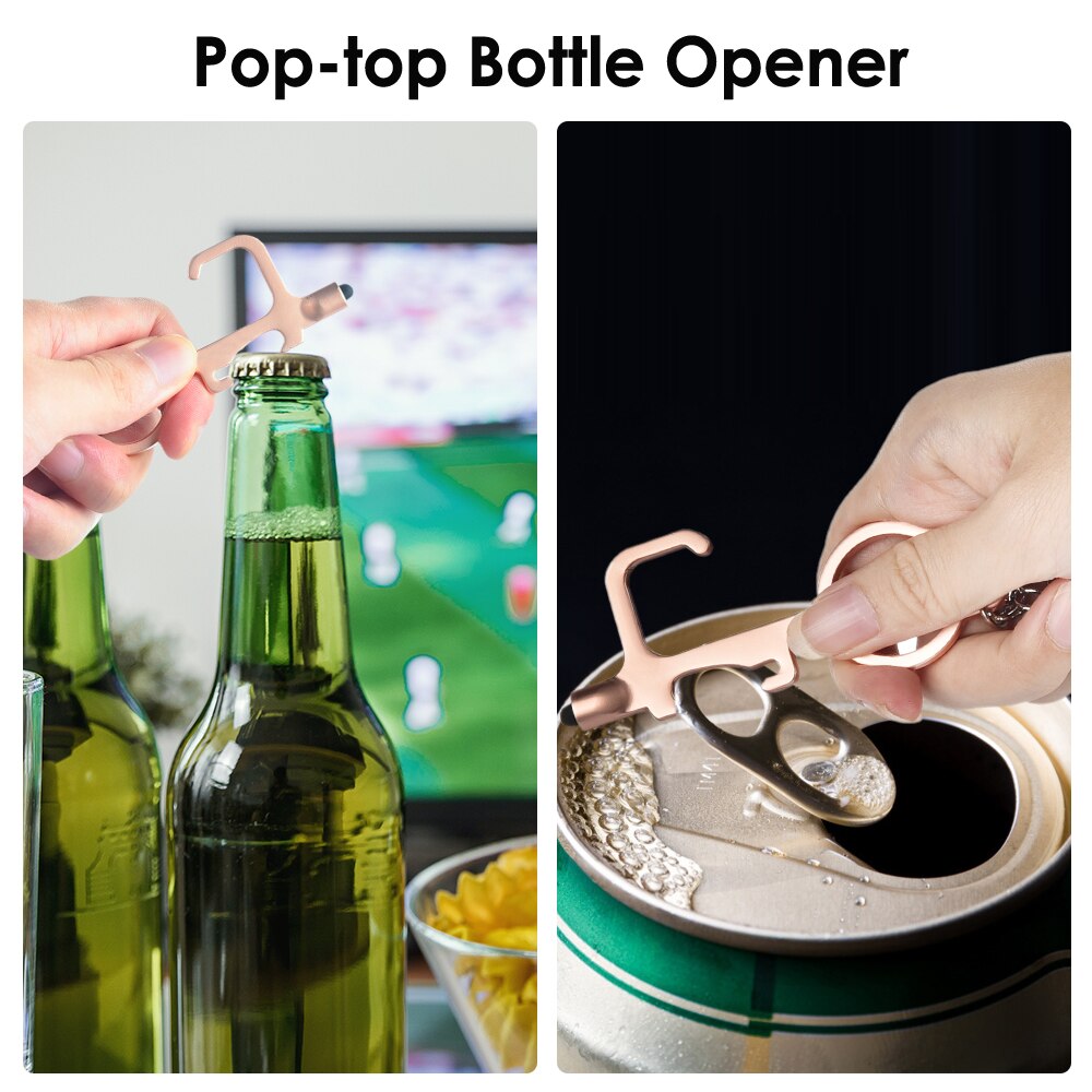 No-Touch Door Opener Multifunction Elevator Button Contactless Safety Door Opener Door Handle Bottle Opener Touch Screen Key