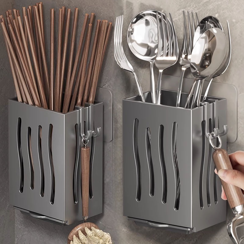 Cutlery Holder Kitchen Tableware Drainer Spoon Fork Chopsticks Storage Basket Rack Multifunctional Kitchen Tableware Organiz