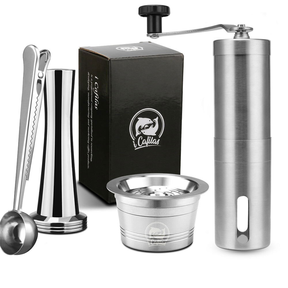 ICafilas Edelstahl Nachfüllbar wiederverwendbar Kaffee Kapsel Cafeteira Filter für Caffitaly & Tchibo Cafissimo Klassische Maschine: Elfenbein