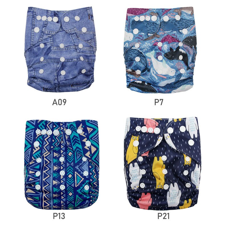 Cloth Diaper 4pcs/Set Reusable Nappies Diapers Inserts Potty Training Pants Newborn Cloth Diapers PUL Fabric Nappy Baby: B1 without insert
