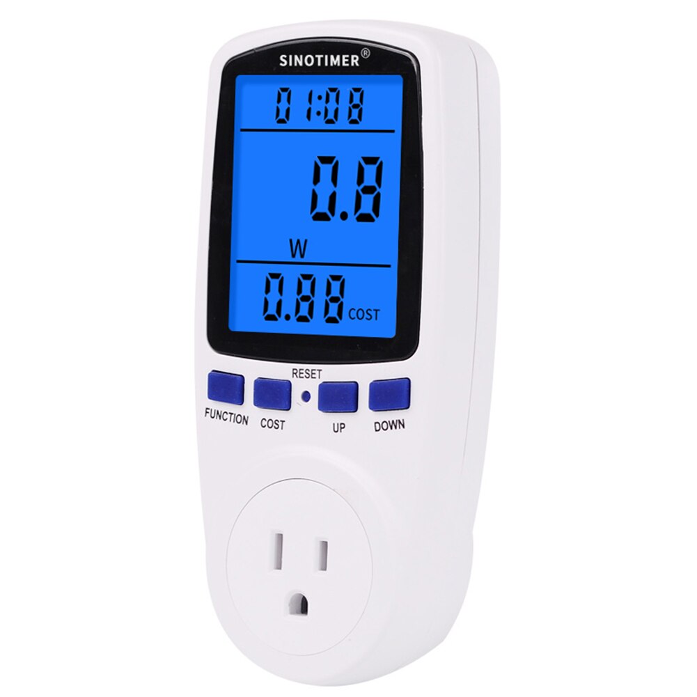 Household LCD Backlight Display Watt Monitoring Socket Electricity Analyzer Monitor Power Meters Electrical Wattmeter: US plug	
