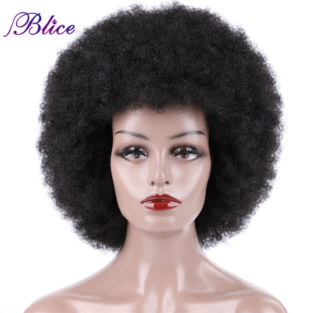Blice Afro Kinky Krullend Synthetische Super Pruiken Kanekalon Hittebestendige Afrika Amerikaanse Cosplay Daily Big Hair Pruik