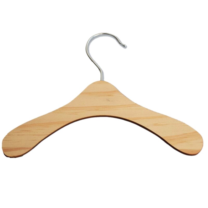 10Pcs Practical Non-Slip Wooden Dolls Clothes Hangers Coat Dress Jacket Organization Shelf Doll Accessories: 15