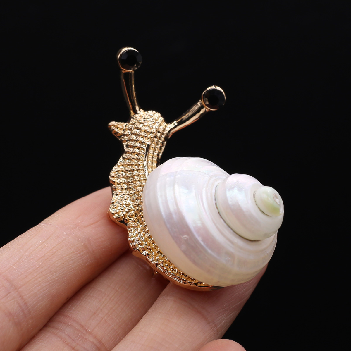 Broche esmaltado de concha de , joyería de , alfileres para Collar de caracol de mar, bufanda, suéter, Clip, broches coloridos, accesorios: Rodio plateado