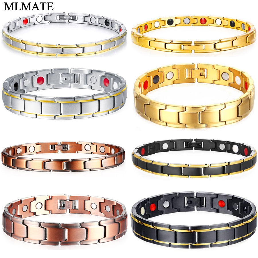 Mannen Vrouwen Rvs Gezondheid Magnetische Armbanden Power Therapie Armbanden voor Artritis Polsband Verstelbare