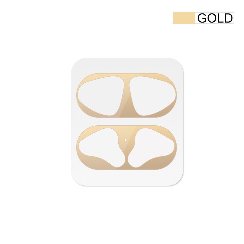 2 in1 TPU + PC Della Cassa Auricolare Capa Borsette Per Apple AirPods 1 2 di Protezione Della Copertura Della Pelle di Accessori per AirPods polvere Della Protezione Sticker: Gold Dust Guard