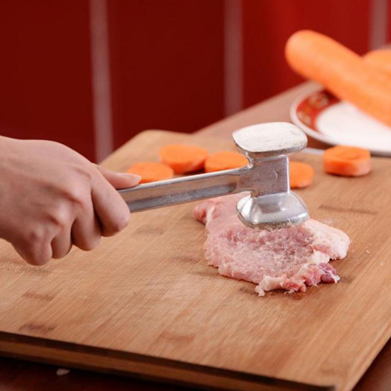 Utensilios de cocina multifunción, martillo de carne de dos lados, tensores sueltos, herramientas portátiles de carne de cerdo, aleación de aluminio, 1 pieza,