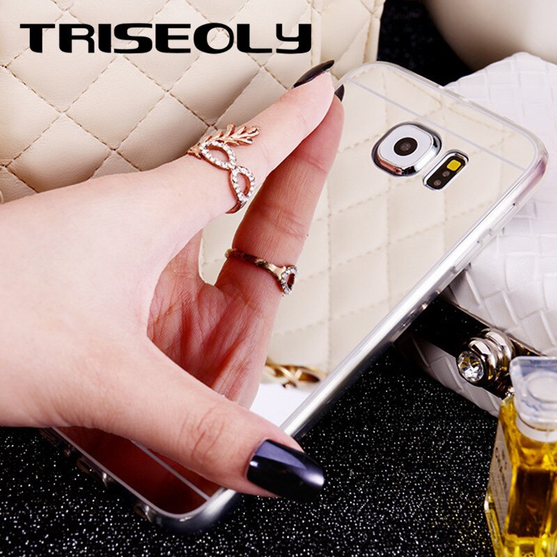 Triseoly luxe roségouden spiegelhoes voor samsung galaxy  s3 s4 s5 a5 a6 a7 a8 j1 ace  j120 j2 j5 j7 m10 m20 cover case