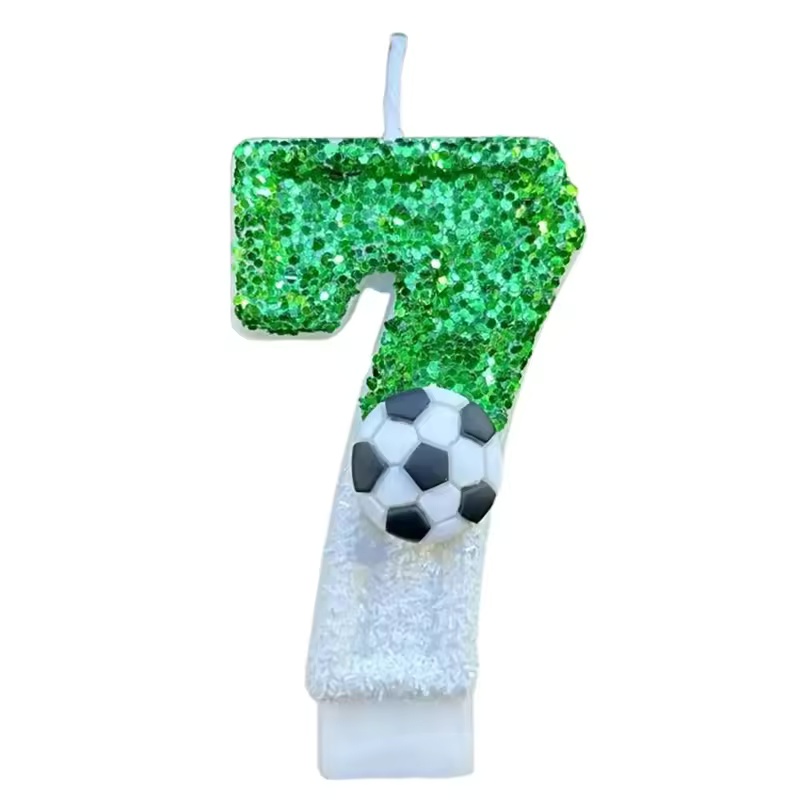 0-9 nummer verjaardagskaarsen originele twee kleuren geleidelijke verandering voetbalstijl verjaardagstaart digitale feestkaarsen decoratie: Donker Kaki