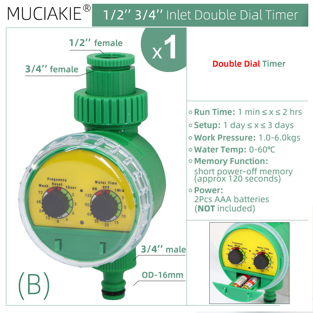 Garden Ball Valve Water Timer Automatic Electronic Controller Home Outdoor Waterproof Drip Watering System Switch Greenhouse: B