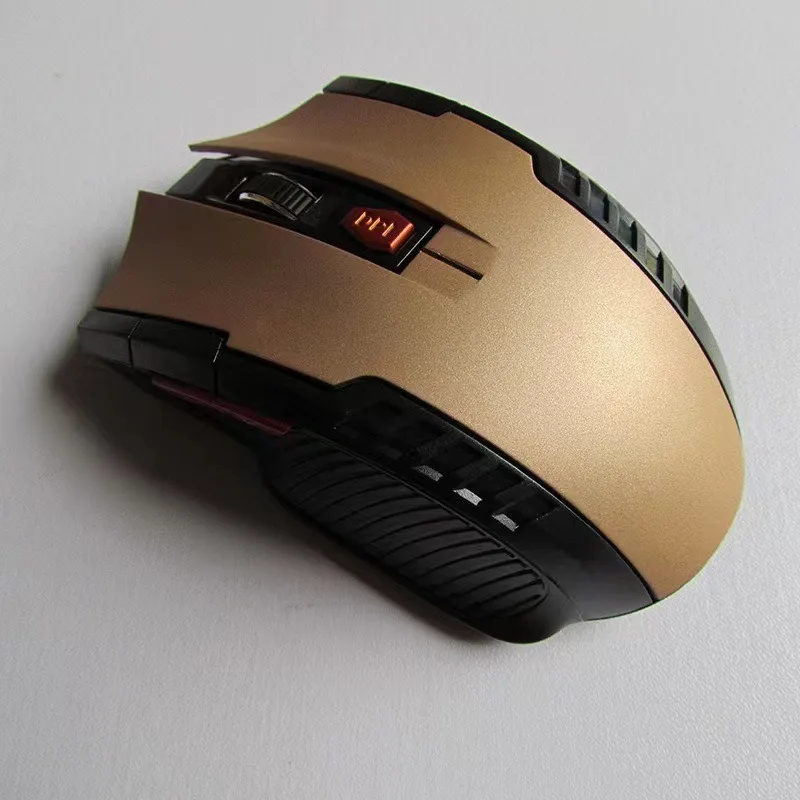 2,4 GHz draadloze optische gamemuis voor pc-laptopcomputer USB-ontvanger Mini draagbare muismuizen: Goud