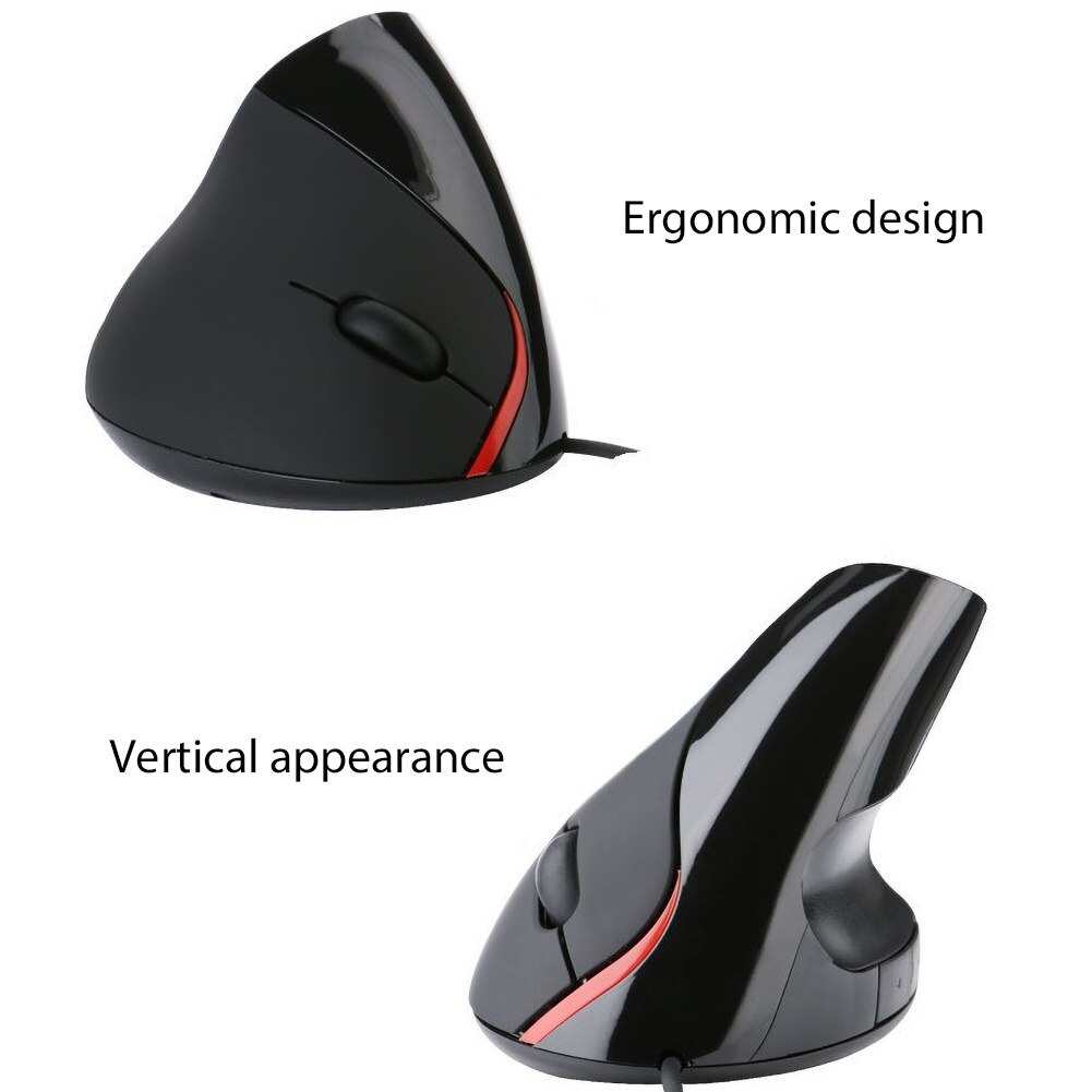 Portable 5D Wired Optical Gaming Mouse With USB 1200DPI 2.4GH Ergonomic Upright Right Hand Vertical Mouse For PC Computer Laptop